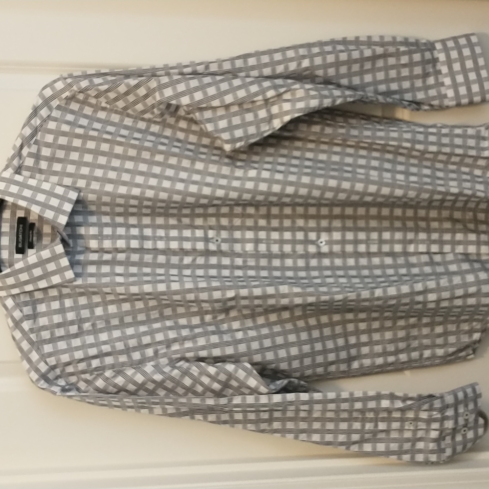 Bugatchi Men's XL navy & white shirt